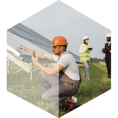 Worker on photovoltaics